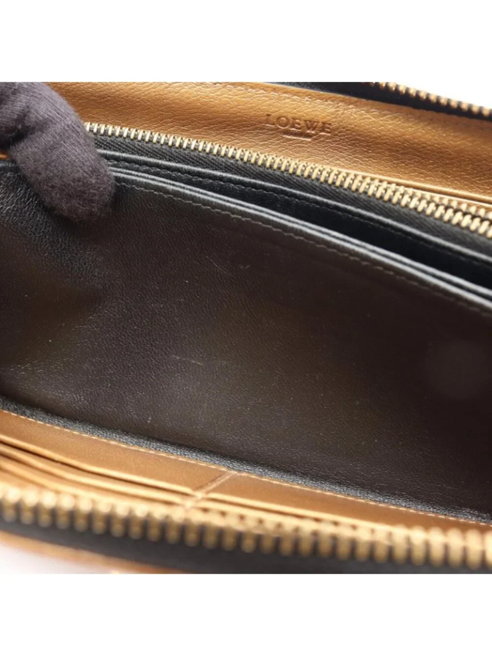 Loewe Round Length Wallet Brown Leather